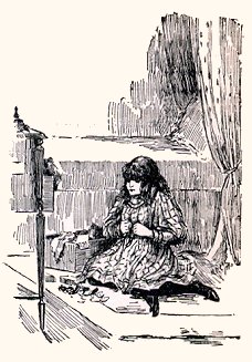 Gypsy seated and tidying