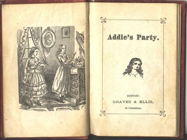 Frontispiece and title page of Addie's Party