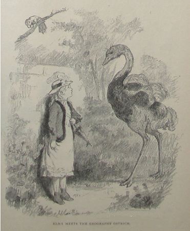 Caption: Elma meets the Geography Ostrich