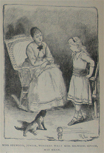 Caption: Miss Selwood, Junior, wonders what Miss Selwood, Senior, may mean