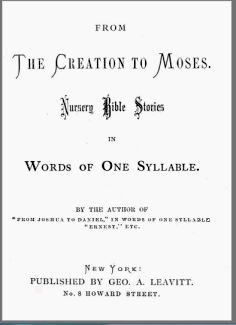 title page From the Creation to Moses