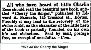 ad for Cherry the Singer hyping similarity with Charley Ross